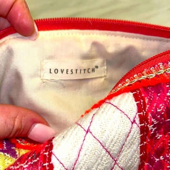 Love Stich Boho Colorful Pom Pom Tassels Accessory Bag - Picture 3 of 11